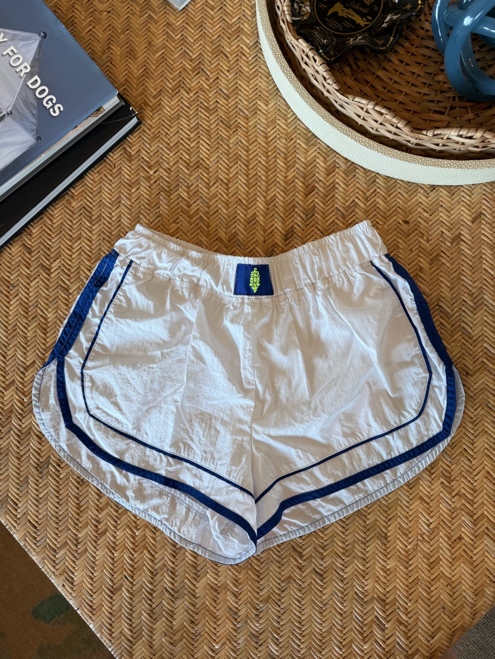 FP Movement by Free People White Athletic Shorts with Navy Trim